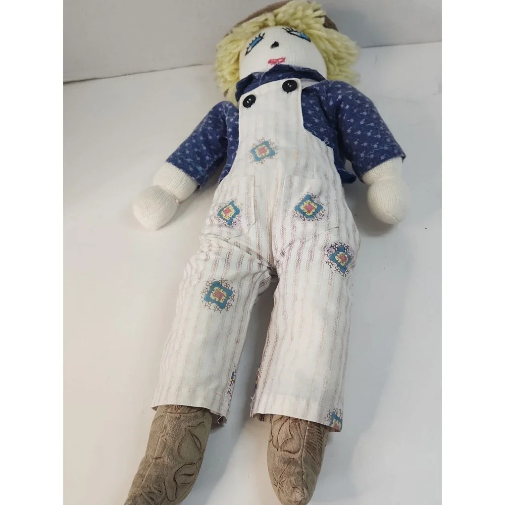 Vtg 80s  Handmade Sock Doll Boy 19.5